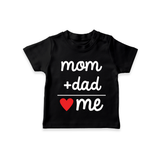 MOM + DAD = ME T-shirt | Custom Baby T-shirt for the Perfect Combination - BLACK - 0-5 Months Old (Chest 17")