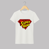 Super Mama T-shirt | Personalized T-shirt for the Super Mom - WHITE - S (Chest 19")