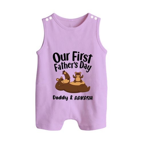 Custom Romper Suit/Sleeveless Romper for Our First Father's Day | Soft Cotton Outfit for Babies