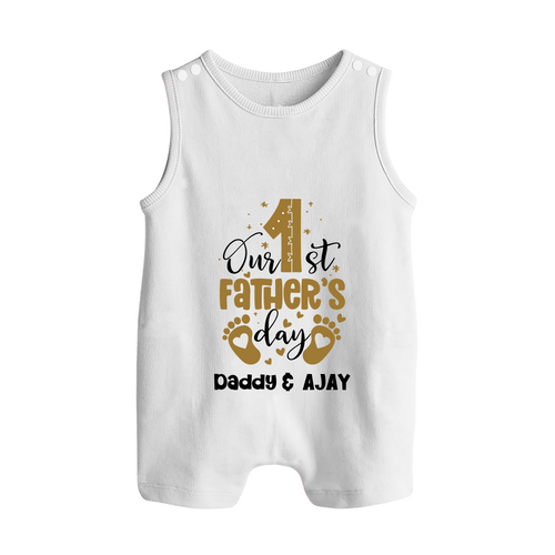 Celebrate Our First Father's Day | Custom Printed Romper Suit/Sleeveless Romper for Newborns