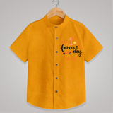 Happy First Father's Day Shirt for Baby | Custom Print Soft Cotton Babywear - CHROME YELLOW - 0 - 6 Months Old (Chest 23")