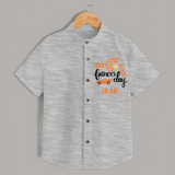 Happy First Father's Day Shirt for Baby | Custom Print Soft Cotton Babywear - GREY - 0 - 6 Months Old (Chest 23")