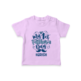 Daddy's First Father's Day T-Shirt | Personalized Outfit for Newborns - LILAC - 0-5 Months Old (Chest 17")