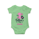 Happy First Father's Day Romper/Onesie | Baby's Gift to Dad Soft and Adorable - GREEN - New Born (Chest 14")