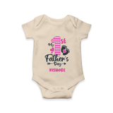 Happy First Father's Day Romper/Onesie | Baby's Gift to Dad Soft and Adorable - IVORY - New Born (Chest 14")