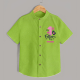Happy First Father's Day Shirt | Baby's Gift to Dad Soft and Adorable - LIME GREEN - 0 - 6 Months Old (Chest 23")