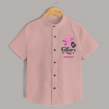 Happy First Father's Day Shirt | Baby's Gift to Dad Soft and Adorable - PEACH - 0 - 6 Months Old (Chest 23")