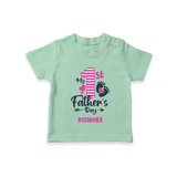 Happy First Father's Day T-Shirt | Baby's Gift to Dad Soft and Adorable - MINT GREEN - 0-5 Months Old (Chest 17")