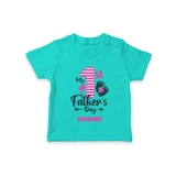 Happy First Father's Day T-Shirt | Baby's Gift to Dad Soft and Adorable - TEAL - 0-5 Months Old (Chest 17")