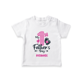 Happy First Father's Day T-Shirt | Baby's Gift to Dad Soft and Adorable - WHITE - 0-5 Months Old (Chest 17")
