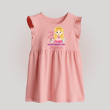 Newborn Baby Frock | Celebrate First Father's Day Custom Printed Design - BABY PINK - 0 - 3 Months Old (Chest 17")