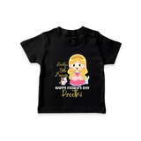 Newborn T-Shirt | Celebrate First Father's Day Custom Printed Design - BLACK - 0-5 Months Old (Chest 17")