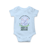 Baby Bodysuit/Onesie for First Father's Day | Cute Gift Breathable Cotton Fabric - BABY BLUE - New Born (Chest 14")
