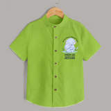 Baby Shirt for First Father's Day | Cute Gift Breathable Cotton Fabric - LIME GREEN - 0 - 6 Months Old (Chest 23")
