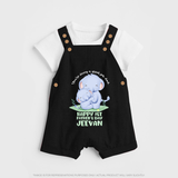 Baby Dungaree Set for First Father's Day | Cute Gift Breathable Cotton Fabric - BLACK - 0 - 5 Months Old (Chest 18")