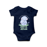 Baby Bodysuit/Onesie for First Father's Day | Cute Gift Breathable Cotton Fabric - NAVY BLUE - New Born (Chest 14")