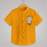 My First Father's Day Shirt | Dad and Me Matching Set Name Customizable - CHROME YELLOW - 0 - 6 Months Old (Chest 23")