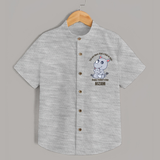 My First Father's Day Shirt | Dad and Me Matching Set Name Customizable - GREY - 0 - 6 Months Old (Chest 23")