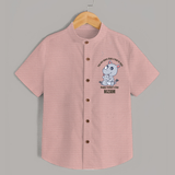 My First Father's Day Shirt | Dad and Me Matching Set Name Customizable - PEACH - 0 - 6 Months Old (Chest 23")