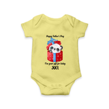 Soft Cotton Romper/Bodysuit for First Father's Day | Personalized Babywear Cute and Comfy - PASTEL YELLOW - New Born (Chest 14")