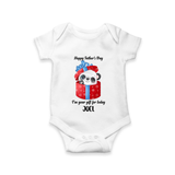 Soft Cotton Romper/Bodysuit for First Father's Day | Personalized Babywear Cute and Comfy - WHITE - New Born (Chest 14")