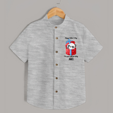 Soft Cotton Shirt for First Father's Day | Personalized Babywear Cute and Comfy - GREY - 0 - 6 Months Old (Chest 23")