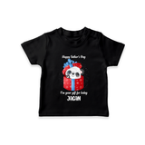 Soft Cotton T-Shirt for First Father's Day | Personalized Babywear Cute and Comfy - BLACK - 0-5 Months Old (Chest 17")