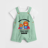 Best Dad Ever Dungaree Set | Baby Outfit for Happy First Father's Day Gift - MINT GREEN - 0 - 5 Months Old (Chest 18")