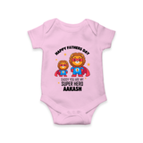 Best Dad Ever Romper/Onesie | Baby Outfit for Happy First Father's Day Gift - BABY PINK - New Born (Chest 14")