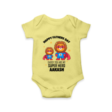 Best Dad Ever Romper/Onesie | Baby Outfit for Happy First Father's Day Gift - PASTEL YELLOW - New Born (Chest 14")
