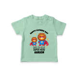 Best Dad Ever T-Shirt | Baby Outfit for Happy First Father's Day Gift - MINT GREEN - 0-5 Months Old (Chest 17")