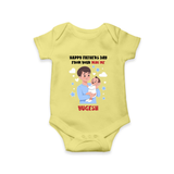 Dad's Little Buddy Bodysuit/Onesie | First Father's Day Baby Gift Soft Cotton Wear - PASTEL YELLOW - New Born (Chest 14")