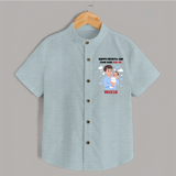 Dad's Little Buddy Shirt | First Father's Day Baby Gift Soft Cotton Wear - ARCTIC BLUE - 0 - 6 Months Old (Chest 23")