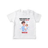 Dad's Little Buddy T-Shirt | First Father's Day Baby Gift Soft Cotton Wear - WHITE - 0-5 Months Old (Chest 17")