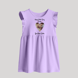 First Father's Day Baby Frock | Personalized Keepsake Baby Outfit - LILAC - 0 - 3 Months Old (Chest 17")