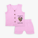 First Father's Day Jabla Set | Personalized Keepsake Baby Outfit - BABY PINK - 0 - 3 Months Old (Chest 9.8")