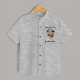 First Father's Day Shirt | Personalized Keepsake Baby Outfit - GREY - 0 - 6 Months Old (Chest 23")