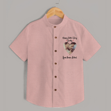 First Father's Day Shirt | Personalized Keepsake Baby Outfit - PEACH - 0 - 6 Months Old (Chest 23")