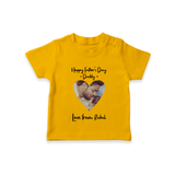 First Father's Day T-Shirt | Personalized Keepsake Baby Outfit - CHROME YELLOW - 0-5 Months Old (Chest 17")