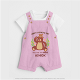 Love You Dad Dungaree Set | Soft Cotton Babywear Unique First Father's Day Gift - BABY PINK - 0 - 5 Months Old (Chest 18")