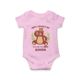Love You Dad Romper/Onesie | Soft Cotton Babywear Unique First Father's Day Gift - BABY PINK - New Born (Chest 14")