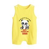 Super Dad Romper Suit/Sleeveless Romper | Baby's First Gift to Daddy Comfy and Cute - PASTEL YELLOW - 0 - 5 Months Old (Chest 18")