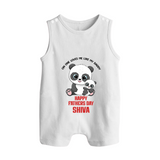 Super Dad Romper Suit/Sleeveless Romper | Baby's First Gift to Daddy Comfy and Cute - WHITE - 0 - 5 Months Old (Chest 18")