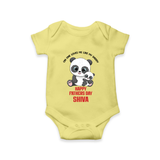 Super Dad Romper/Bodysuit | Baby's First Gift to Daddy Comfy and Cute - PASTEL YELLOW - New Born (Chest 14")