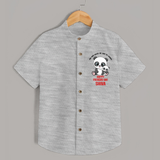 Super Dad Shirt | Baby's First Gift to Daddy Comfy and Cute - GREY - 0 - 6 Months Old (Chest 23")