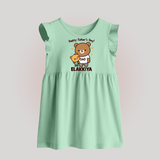 Happy Father’s Day Print Custom Baby Baby Frock - MINT GREEN - 0 - 3 Months Old (Chest 17")