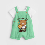 Happy Father’s Day Print Custom Baby dungaree - GREEN - 0 - 5 Months Old (Chest 18")