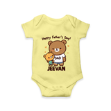 Happy Father’s Day Print Onesie-Custom Baby Romper - PASTEL YELLOW - New Born (Chest 14")