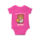 Happy Father’s Day Print Onesie-Custom Baby Romper - HOT PINK - New Born (Chest 14")
