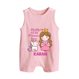 Best Dad Ever Print Arctic Custom Baby Button Romper - BABY PINK - New Born (Chest 18")